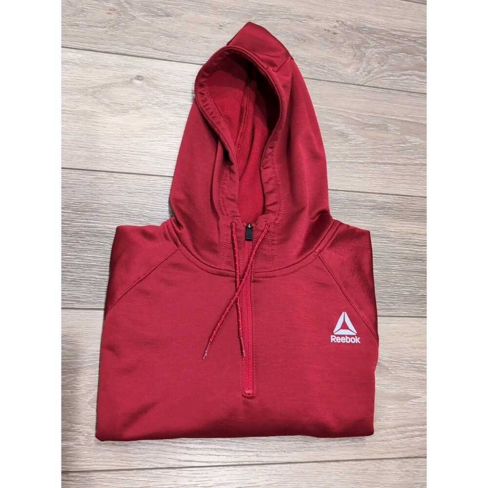 REEBOK 1/4 ZIP MEN'S Medium HOODIE SWEATSHIRT PULLOVER SPORTSWEAR